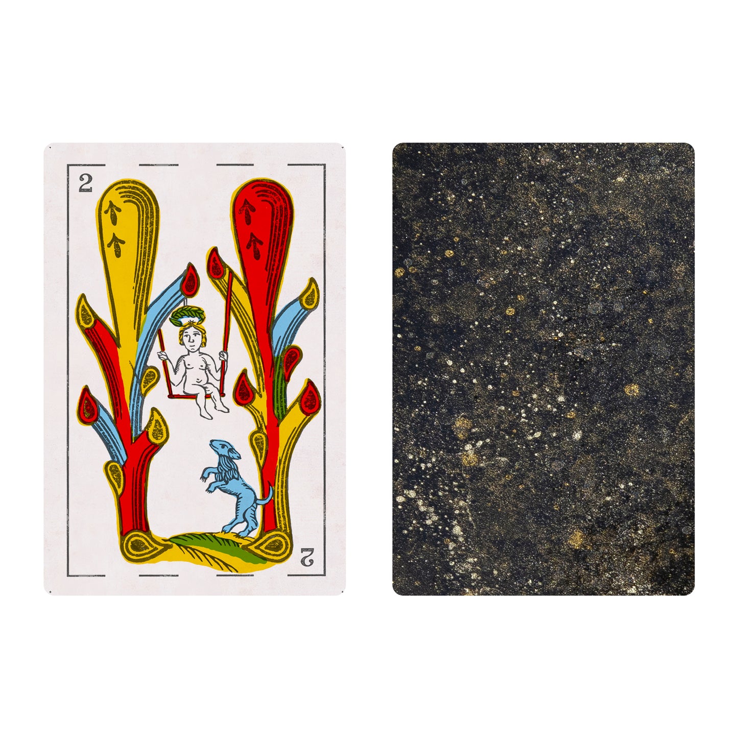 Aluette game of 50 handmade cards with Spanish suits, restored by Pablo Robledo