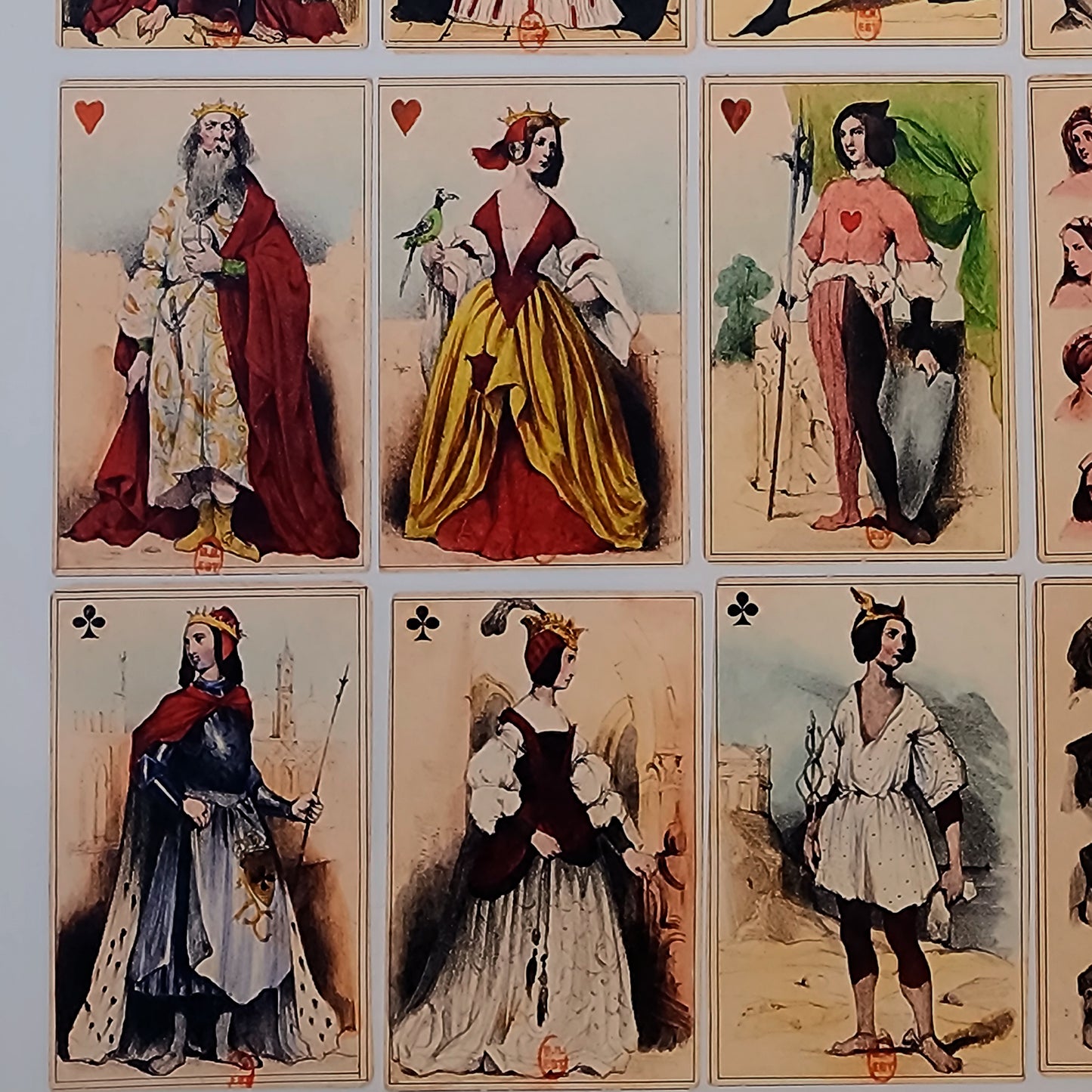 Petit jeu romantique 32 cartes par Nanteuil Celestin 1838 - reproduction