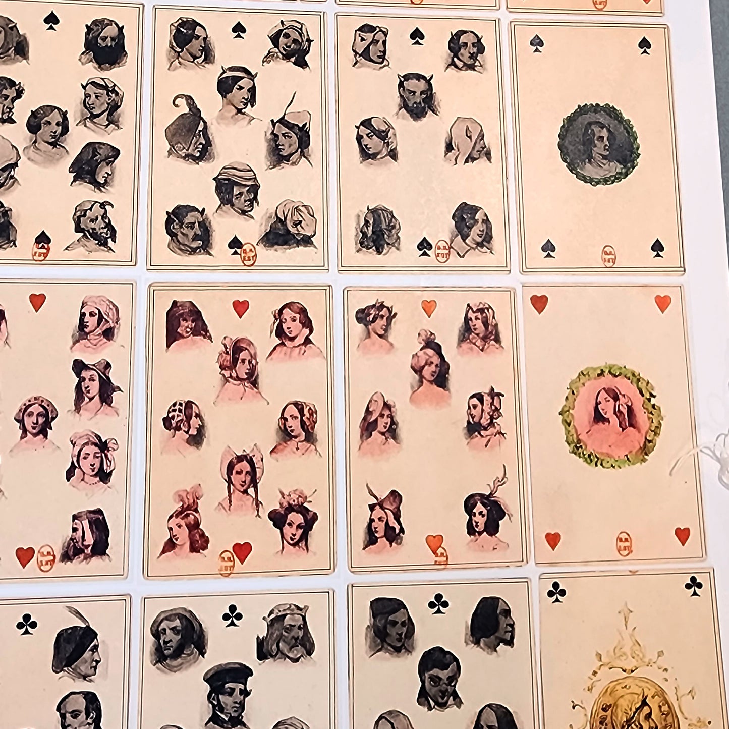 Petit jeu romantique 32 cartes par Nanteuil Celestin 1838 - reproduction