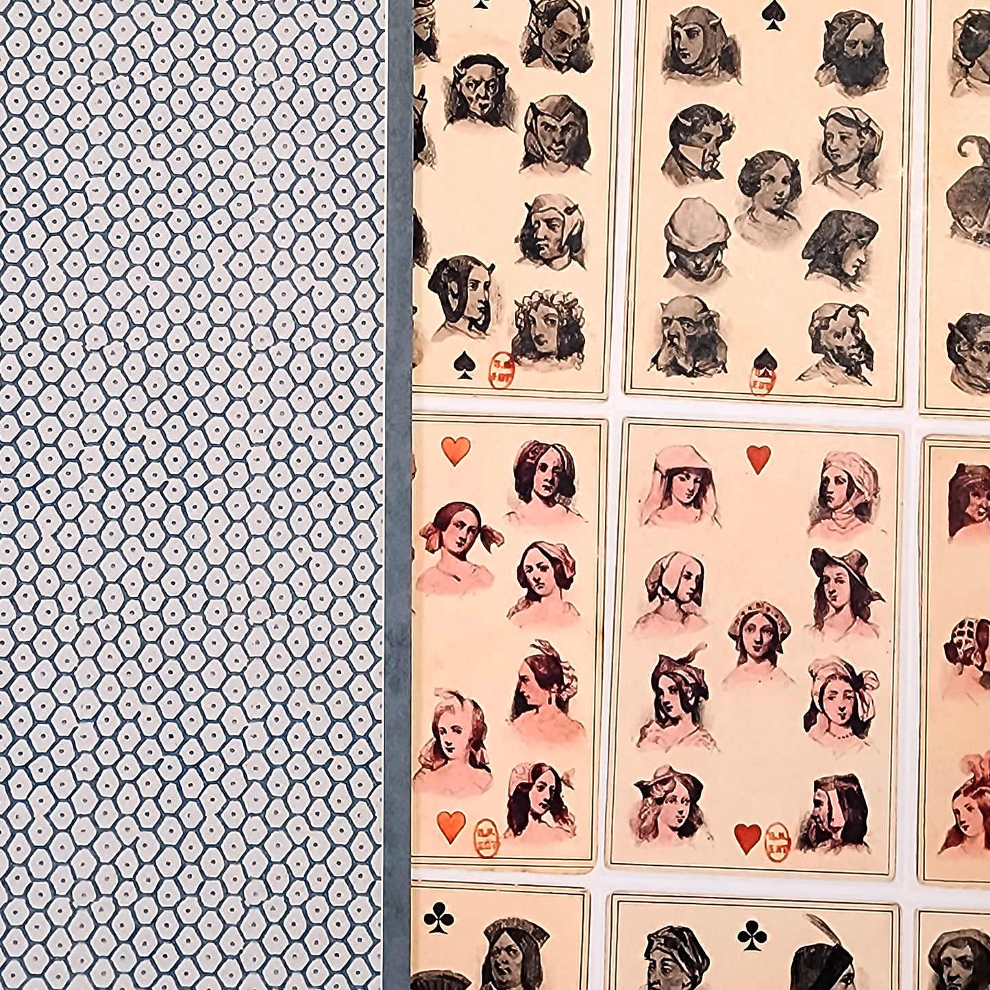 Petit jeu romantique 32 cartes par Nanteuil Celestin 1838 - reproduction
