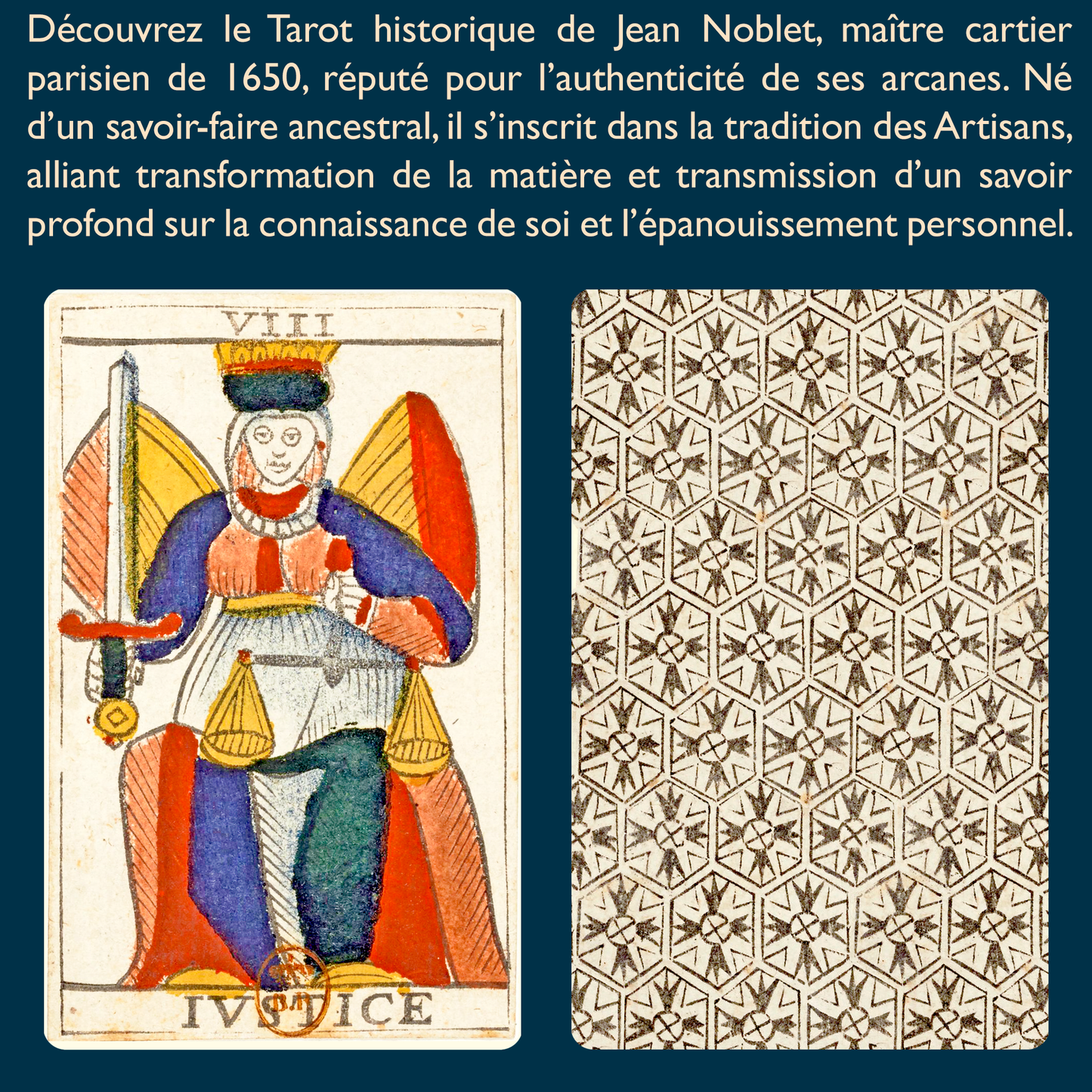 Historical Tarot by Jean Noblet 1650 in Paris - Edition - 78 cards