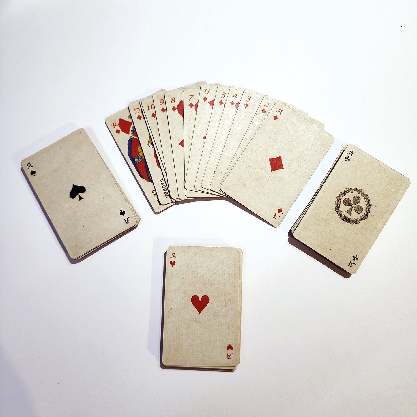 Set of 52 handmade cards with official French portrait