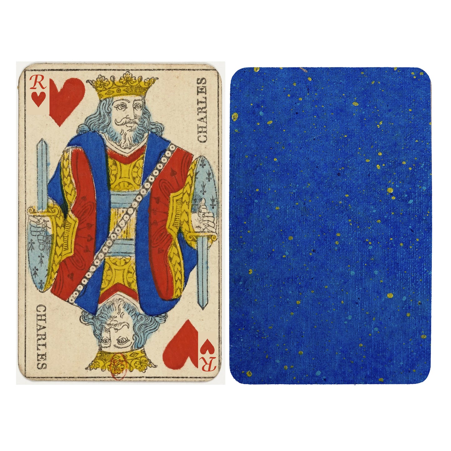 Set of 52 handmade cards with official French portrait