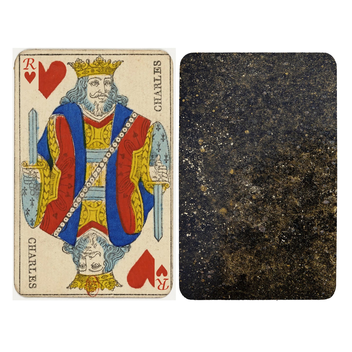 Set of 52 handmade cards with official French portrait