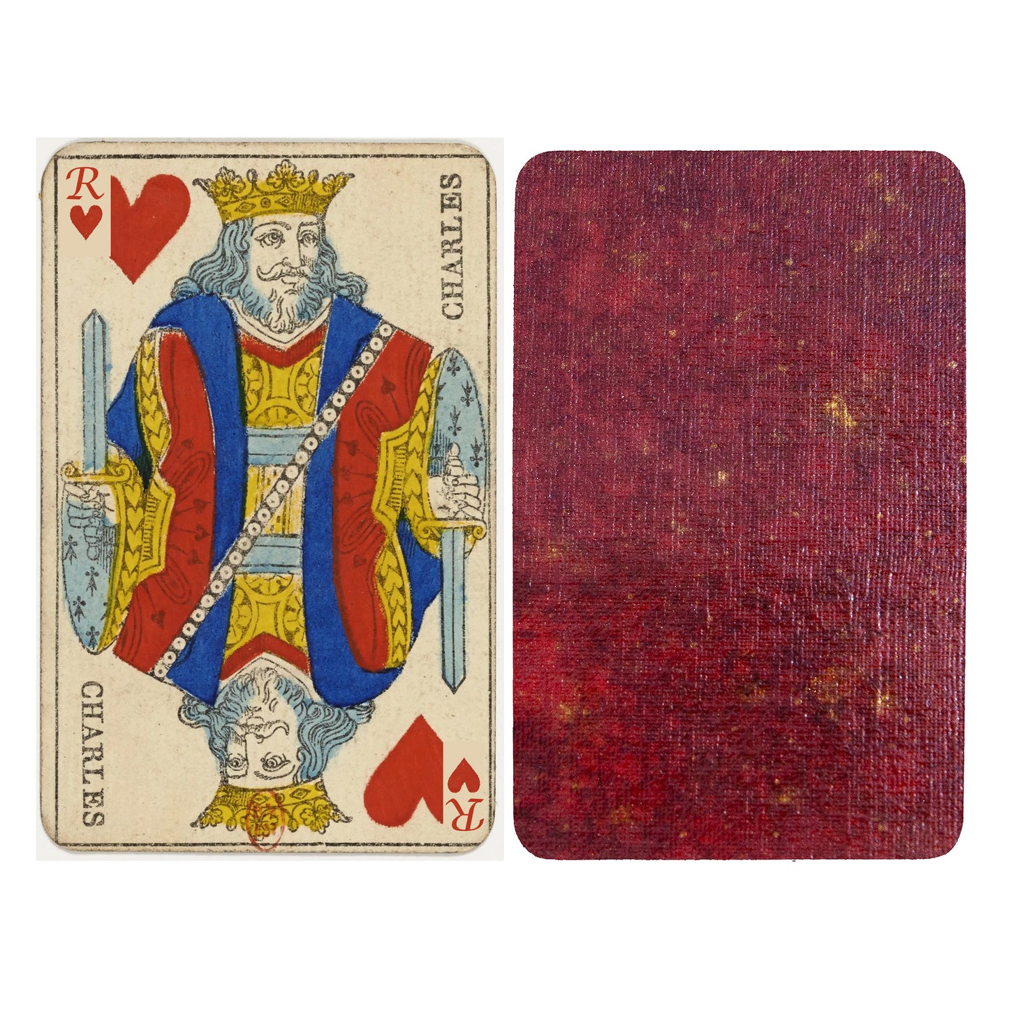 Set of 52 handmade cards with official French portrait
