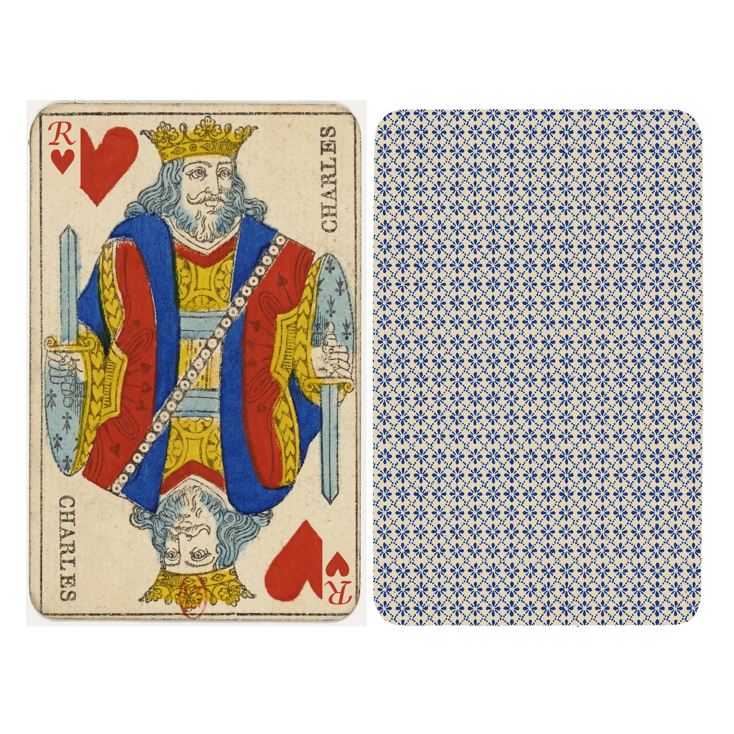 Set of 52 handmade cards with official French portrait