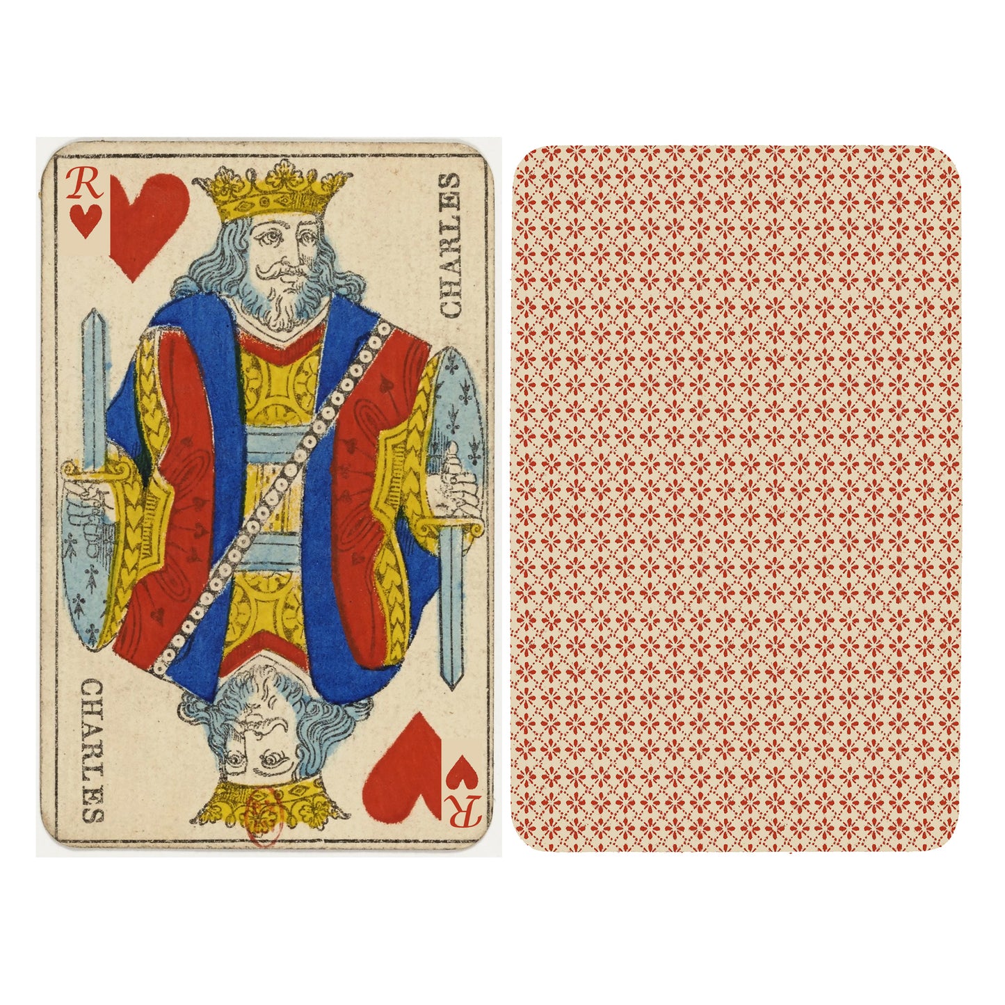 Set of 52 handmade cards with official French portrait