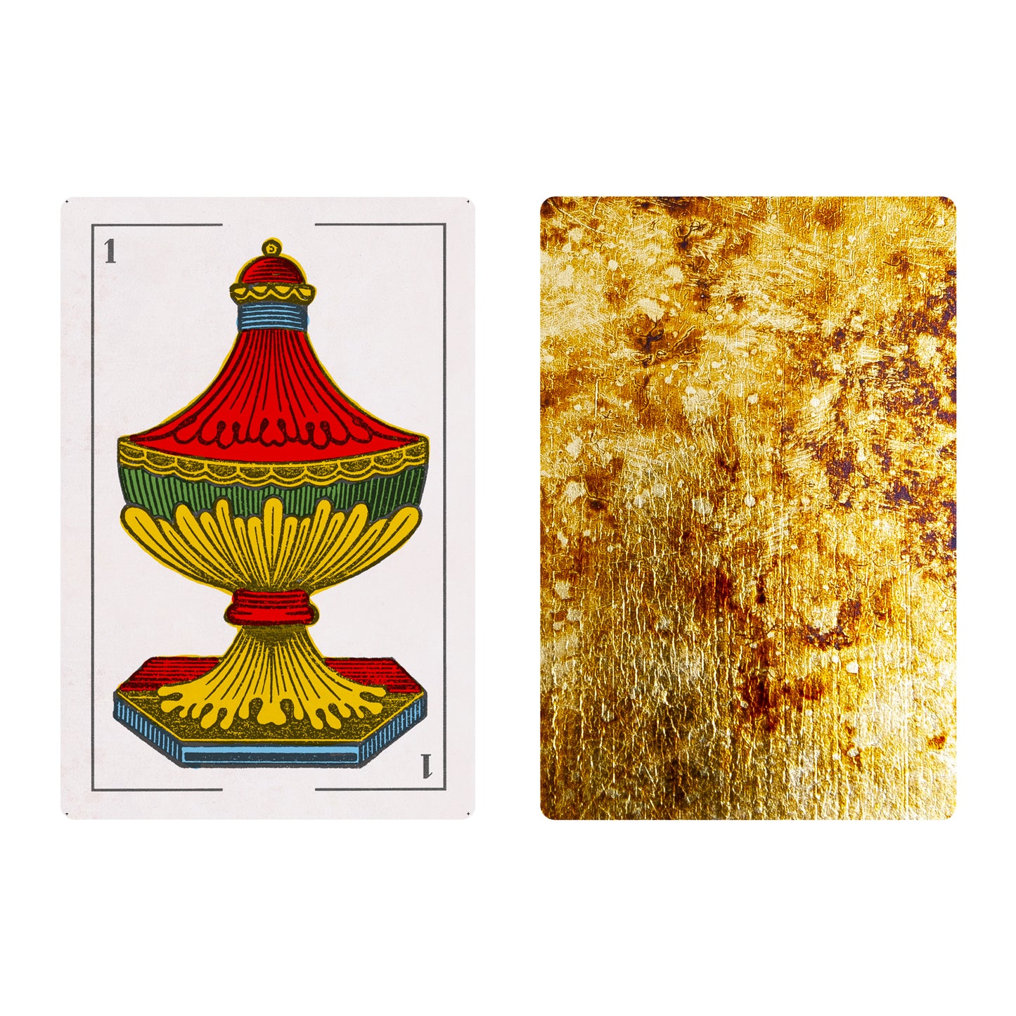 Aluette game of 50 handmade cards with Spanish suits, restored by Pablo Robledo