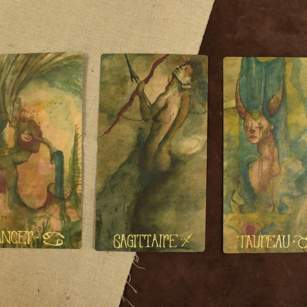 Cartes Astrologique Jeux de 12 grandes cartes symboliques
